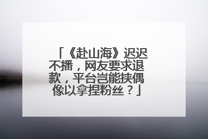《赴山海》迟迟不播，网友要求退款，平台岂能挟偶像以拿捏粉丝？