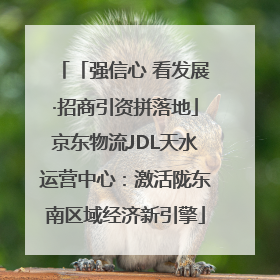 「强信心 看发展·招商引资拼落地」京东物流JDL天水运营中心：激活陇东南区域经济新引擎