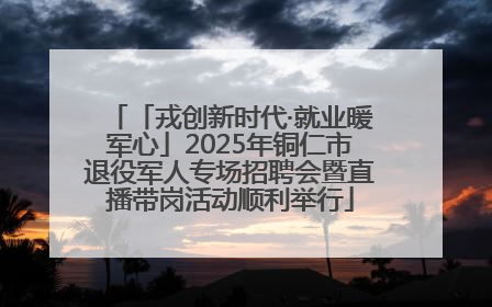 「戎创新时代·就业暖军心」2025年铜仁市退役军人专场招聘会暨直播带岗活动顺利举行