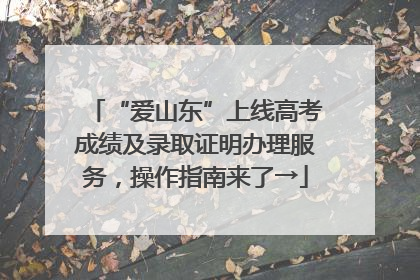 “爱山东”上线高考成绩及录取证明办理服务，操作指南来了→