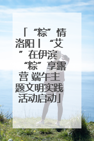 “粽”情洛阳丨“艾”在伊滨 “粽”享露营 端午主题文明实践活动启动