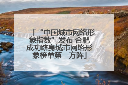 “中国城市网络形象指数”发布 合肥成功跻身城市网络形象榜单第一方阵