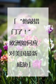 “他敲错门了！” 欧洲如何应对美国最新威胁