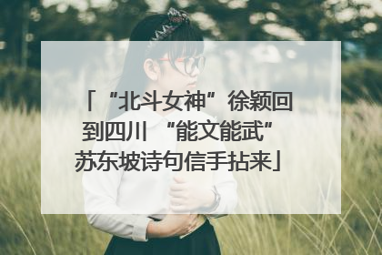 “北斗女神”徐颖回到四川 “能文能武”苏东坡诗句信手拈来