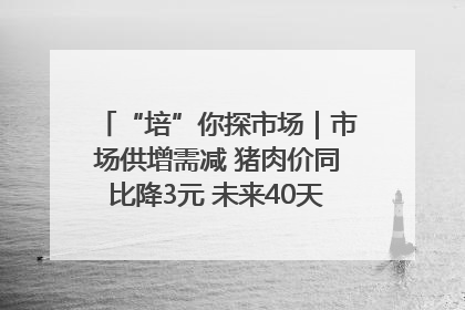 “培”你探市场｜市场供增需减 猪肉价同比降3元 未来40天便宜猪肉敞开吃