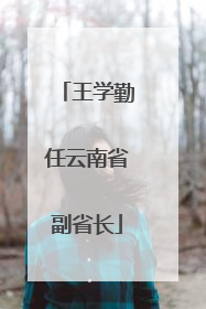 王学勤任云南省副省长
