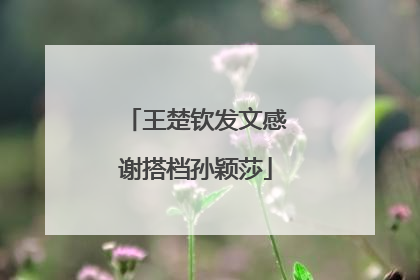 王楚钦发文感谢搭档孙颖莎
