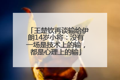 王楚钦再谈输给伊朗14岁小将：没有一场是技术上的输，都是心理上的输