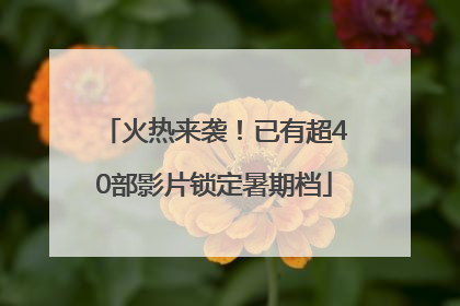 火热来袭！已有超40部影片锁定暑期档