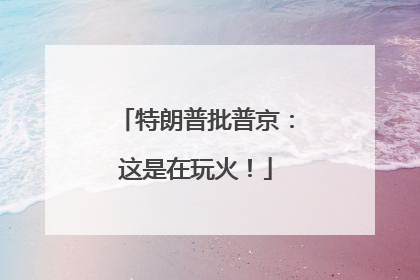 特朗普批普京：这是在玩火！