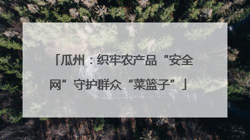 瓜州：织牢农产品“安全网”守护群众“菜篮子”