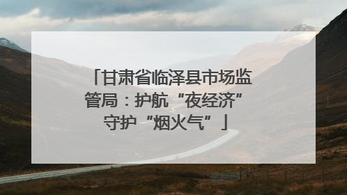 甘肃省临泽县市场监管局：护航“夜经济” 守护“烟火气”