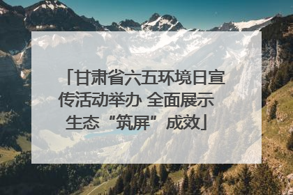 甘肃省六五环境日宣传活动举办 全面展示生态“筑屏”成效