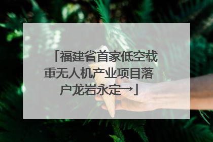 福建省首家低空载重无人机产业项目落户龙岩永定→
