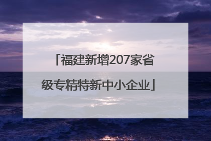福建新增207家省级专精特新中小企业