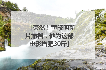 突然！黄晓明新片撤档，他为这部电影增肥30斤