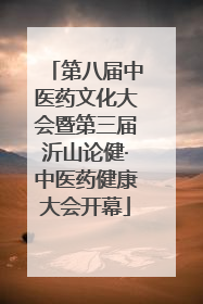 第八届中医药文化大会暨第三届沂山论健·中医药健康大会开幕