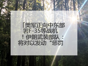 美军正向中东部署F-35等战机！伊朗武装部队：将对以发动“惩罚性打击”！
