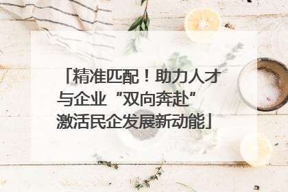 精准匹配！助力人才与企业“双向奔赴” 激活民企发展新动能