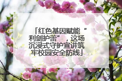 红色基因赋能“利剑护蕾”，这场沉浸式守护宣讲筑牢校园安全防线