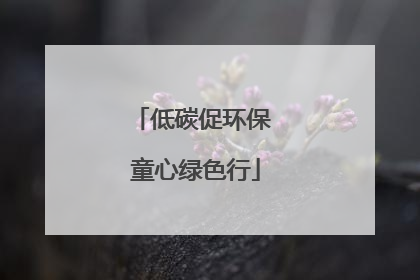 低碳促环保 童心绿色行