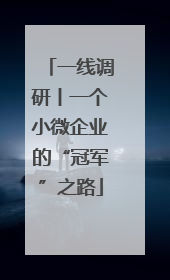 一线调研丨一个小微企业的“冠军”之路