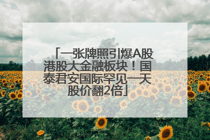 一张牌照引爆A股港股大金融板块！国泰君安国际罕见一天股价翻2倍