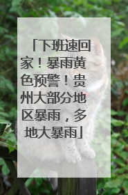 下班速回家！暴雨黄色预警！贵州大部分地区暴雨，多地大暴雨