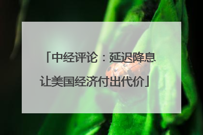 中经评论：延迟降息让美国经济付出代价