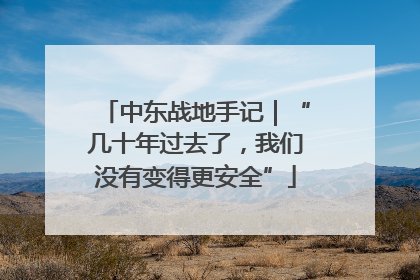 中东战地手记｜“几十年过去了，我们没有变得更安全”