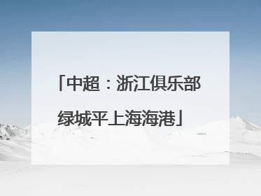 中超：浙江俱乐部绿城平上海海港