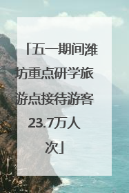 五一期间潍坊重点研学旅游点接待游客23.7万人次