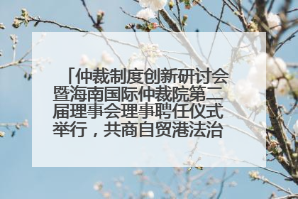 仲裁制度创新研讨会暨海南国际仲裁院第二届理事会理事聘任仪式举行，共商自贸港法治建设新路径