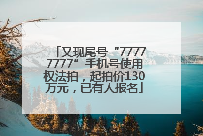 又现尾号“77777777”手机号使用权法拍，起拍价130万元，已有人报名