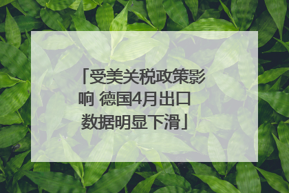 受美关税政策影响 德国4月出口数据明显下滑