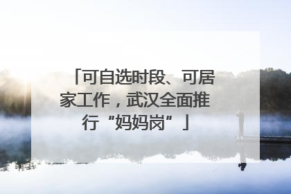 可自选时段、可居家工作，武汉全面推行“妈妈岗”