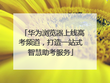 华为浏览器上线高考频道，打造一站式智慧助考服务