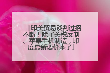 印美贸易谈判过招不断！除了关税反制、苹果手机制造，印度最新要价来了