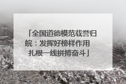 全国道德模范载誉归皖：发挥好榜样作用 扎根一线拼搏奋斗