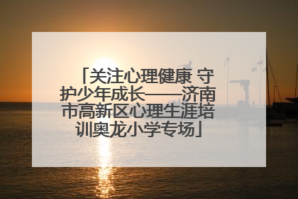 关注心理健康 守护少年成长——济南市高新区心理生涯培训奥龙小学专场