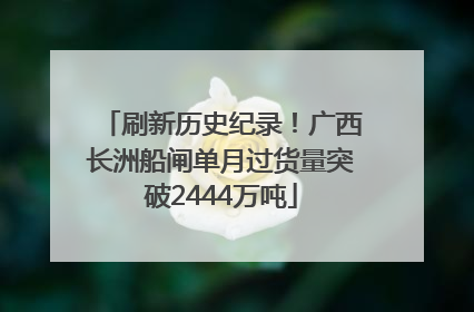 刷新历史纪录！广西长洲船闸单月过货量突破2444万吨