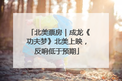 北美票房｜成龙《功夫梦》北美上映，反响低于预期