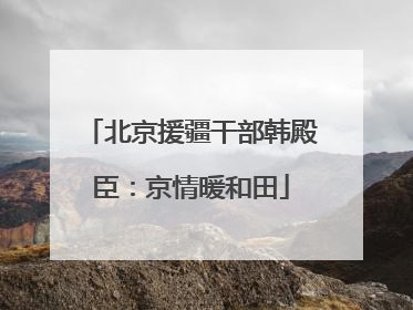 北京援疆干部韩殿臣：京情暖和田