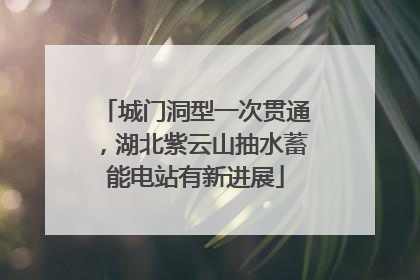 城门洞型一次贯通，湖北紫云山抽水蓄能电站有新进展