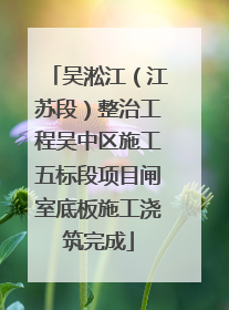 吴淞江（江苏段）整治工程吴中区施工五标段项目闸室底板施工浇筑完成