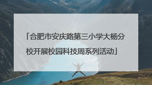合肥市安庆路第三小学大杨分校开展校园科技周系列活动