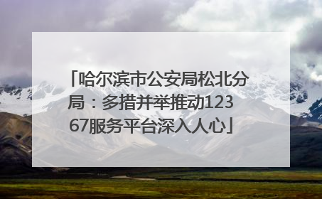 哈尔滨市公安局松北分局：多措并举推动12367服务平台深入人心