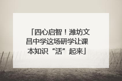 四心启智！潍坊文昌中学这场研学让课本知识“活”起来