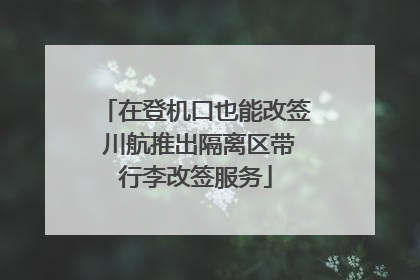 在登机口也能改签 川航推出隔离区带行李改签服务