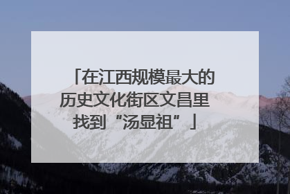 在江西规模最大的历史文化街区文昌里找到“汤显祖”